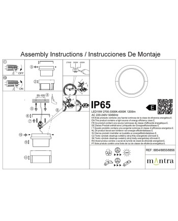 CREEK * APLIQUE EXTERIOR BLANCO LED IP65 - 15W - CCT